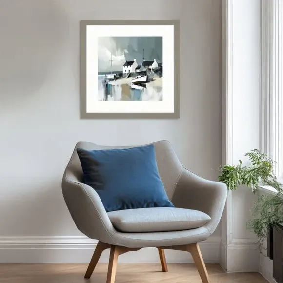 Square Framed Print Sea Spirit - Blue image