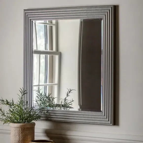 Square Wall Mirror - Silver