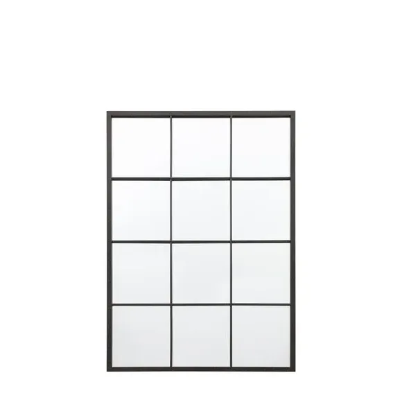 Square Wall Mirror Window Pane - Black, Metal image