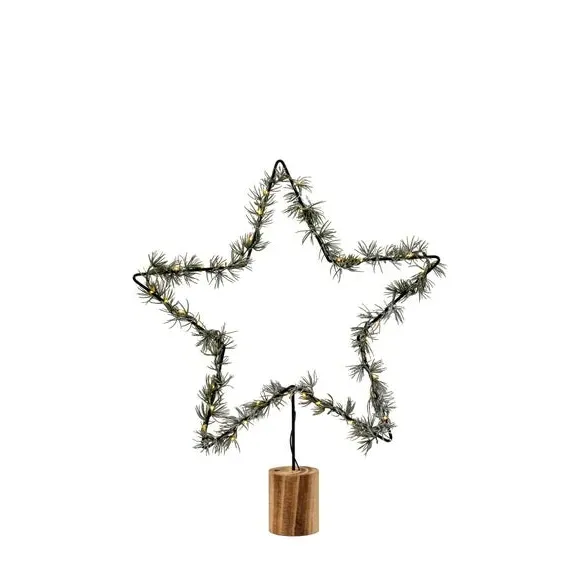 Star Hanging Decoration with LED - Green, Pine image
