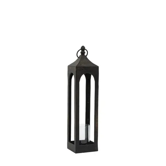 Tall Lantern Candle Holder - Black, Metal