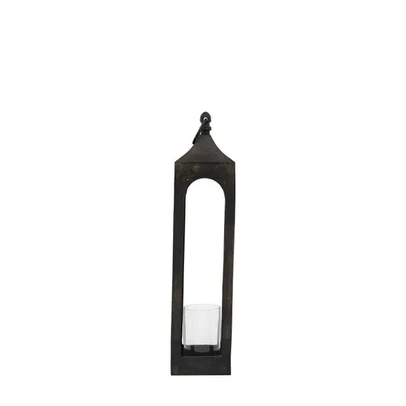 Tall Lantern Candle Holder - Black, Metal