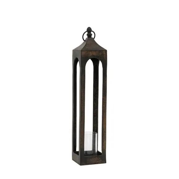 Tall Lantern Candle Holder - Black, Metal
