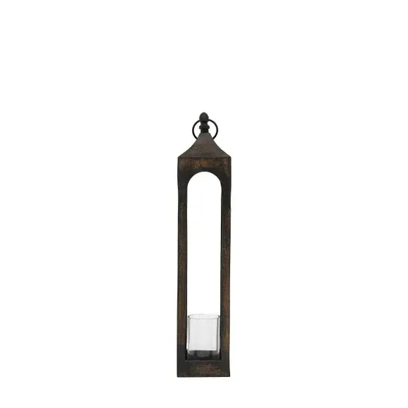 Tall Lantern Candle Holder - Black, Metal