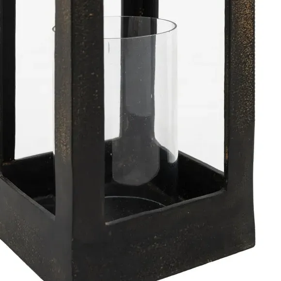 Tall Lantern Candle Holder - Black, Metal