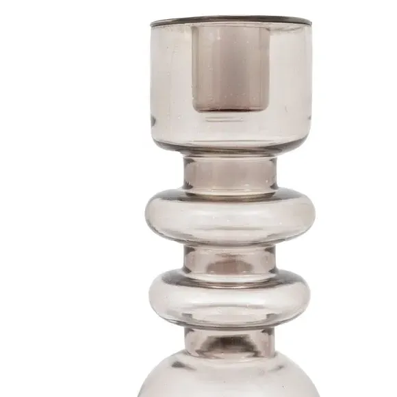 Taper Candlestick Holder - Blue, Glass