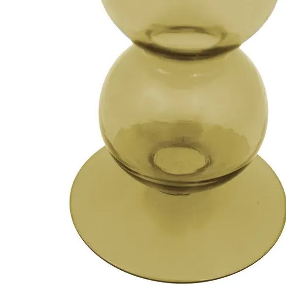 Taper Candlestick Holder - Green, Glass