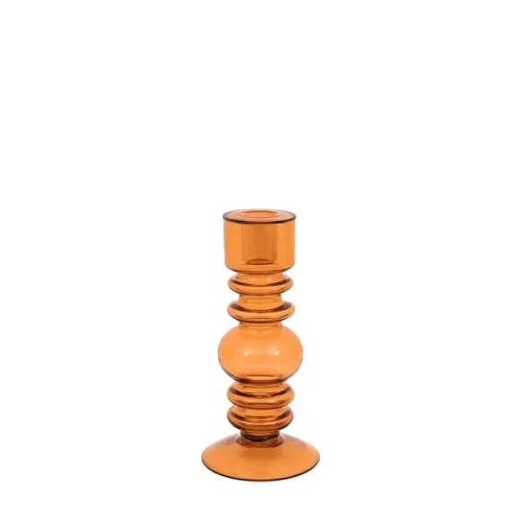 Taper Candlestick Holder - Orange, Glass