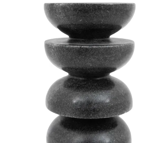 Tealight Candlestick Holder - Grey, Marble