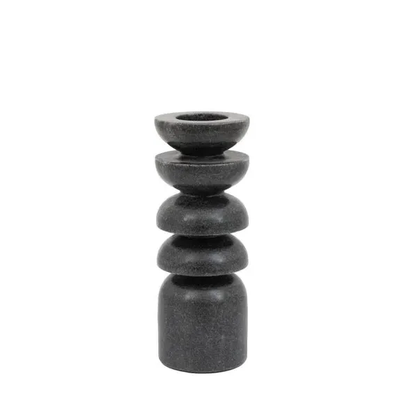 Tealight Candlestick Holder - Grey, Marble