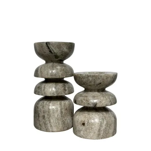 Tealight Candlestick Holder - Yellow, Marble