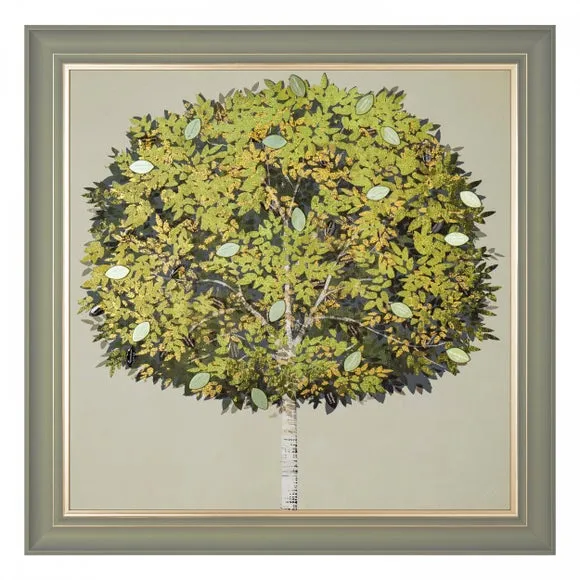 Tree Framed Print - Green