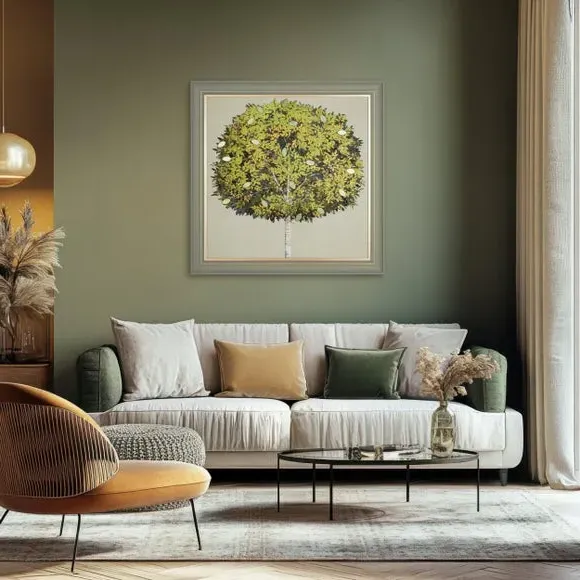 Tree Framed Print - Green image