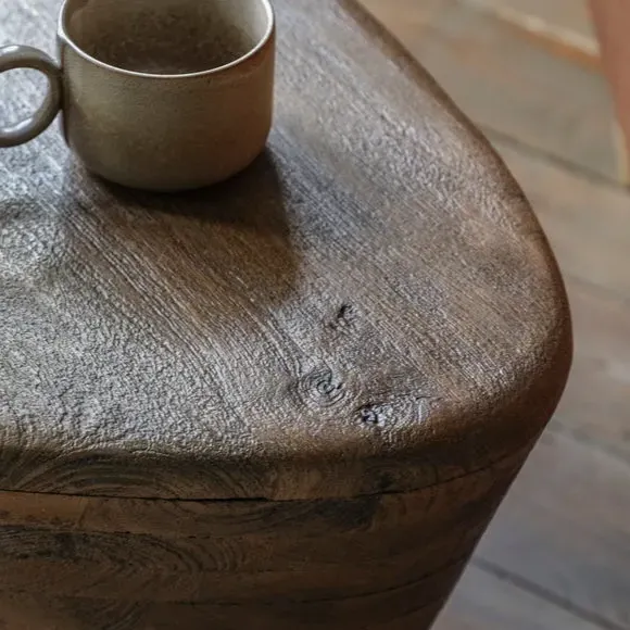 Triangular Side Table - Brown, Mango Wood