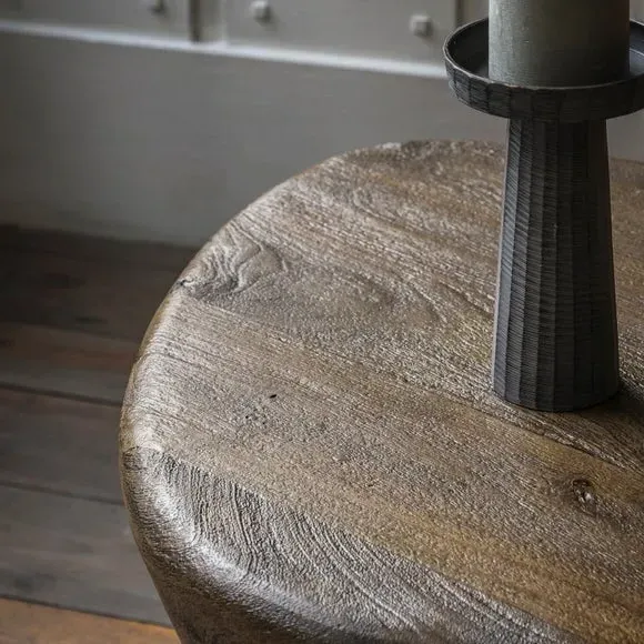 Triangular Side Table - Brown, Mango Wood