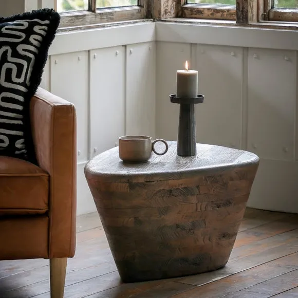 Triangular Side Table - Brown, Mango Wood image