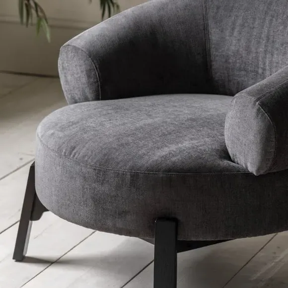 Tub Armchair with Curved Back - Anthracite