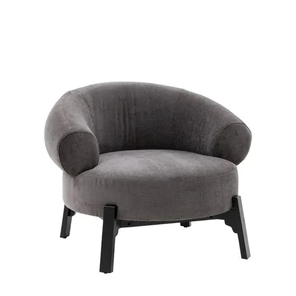 Tub Armchair with Curved Back - Anthracite