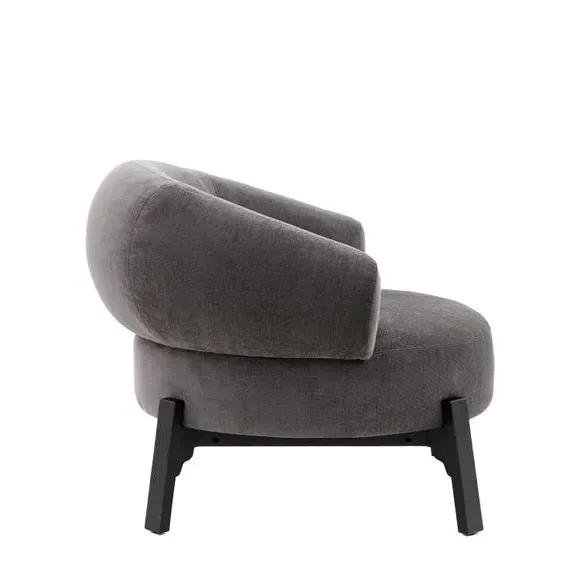 Tub Armchair with Curved Back - Anthracite