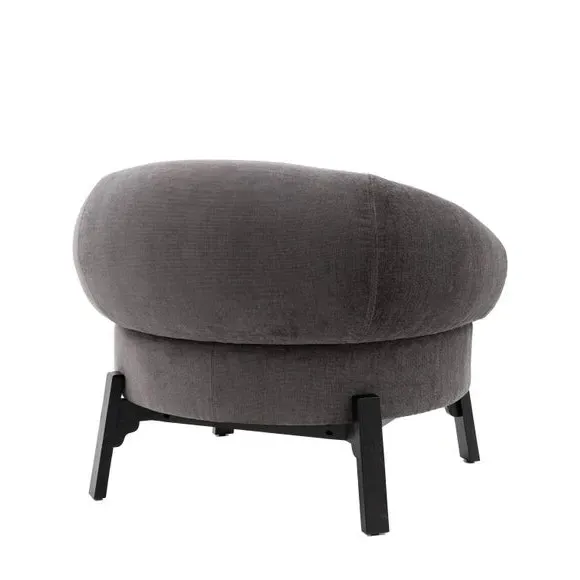 Tub Armchair with Curved Back - Anthracite