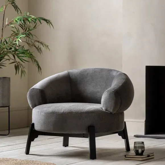Tub Armchair with Curved Back - Anthracite image