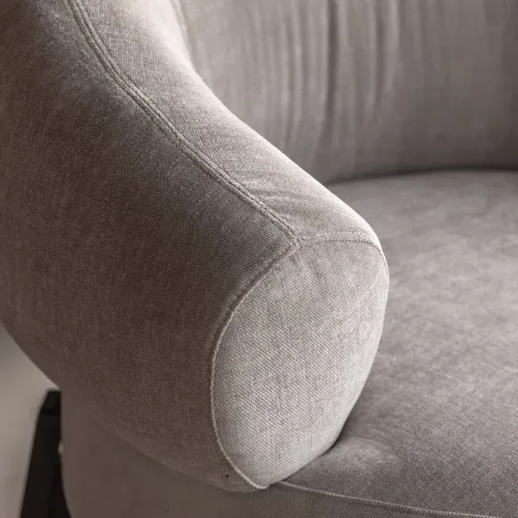 Tub Armchair with Curved Back - Cream