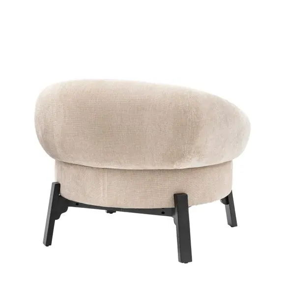 Tub Armchair with Curved Back - Cream