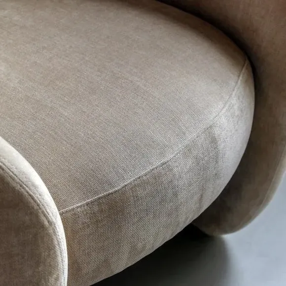 Tub Chair with Curved Back - Cream, Fabric