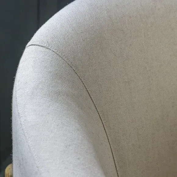 Tub Chair with Curved Back - Natural, Fabric