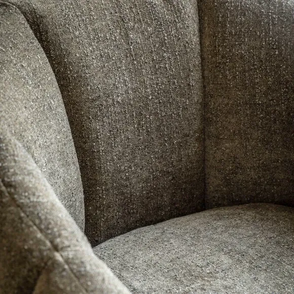 Tub Chair with Vertical Stitching - Green, Fabric