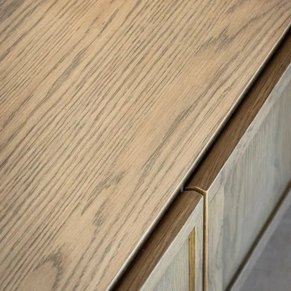 TV Unit with Panelled Fascias - Natural, Oak