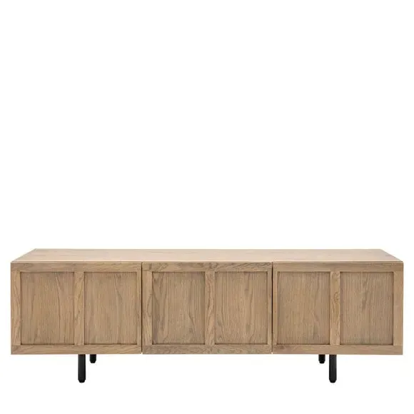 TV Unit with Panelled Fascias - Natural, Oak