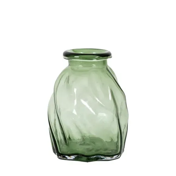 Undulating Glass Vase - Green