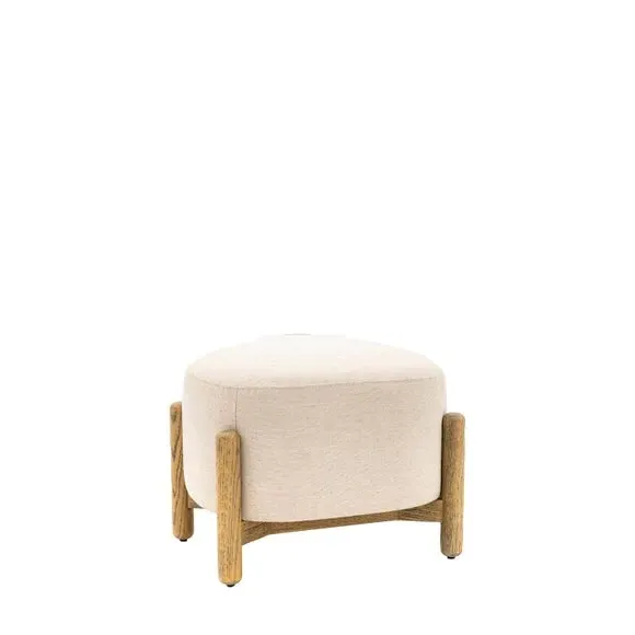 Upholstered Footstool - Natural, Fabric