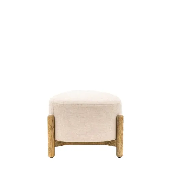 Upholstered Footstool - Natural, Fabric