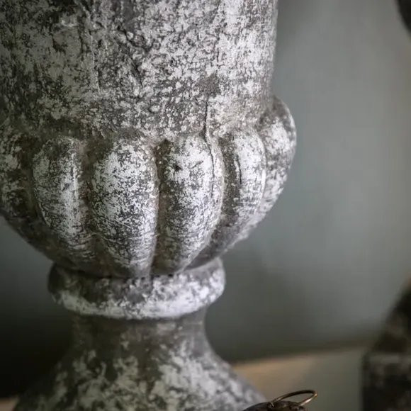 Urn Plant Pot with Aged Design - Grey