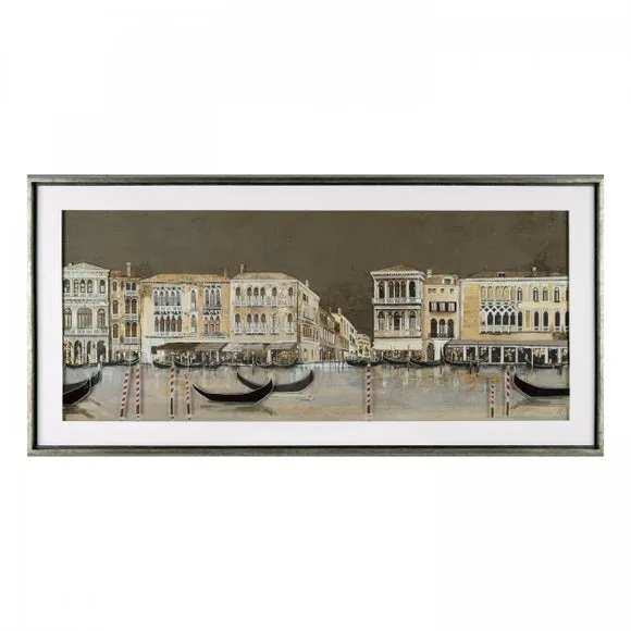 Venetian Canal Framed Print - Multicolor