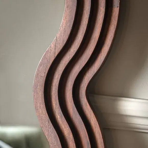 Wavy Rectangle Full Length Mirror - Brown