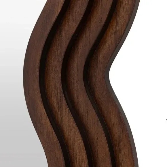 Wavy Rectangle Wall Mirror - Brown