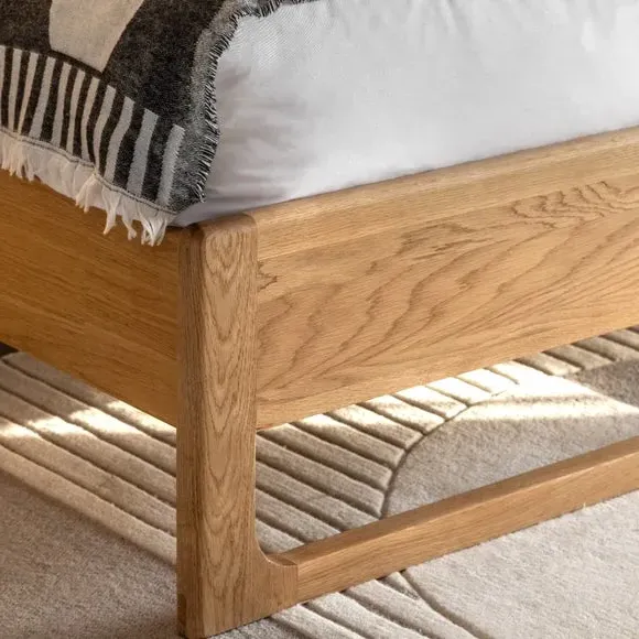 Wooden Bed Frame with Finger Joints - Natural, Oak
