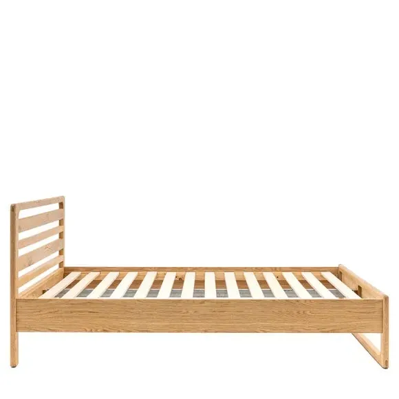 Wooden Bed Frame with Finger Joints - Natural, Oak
