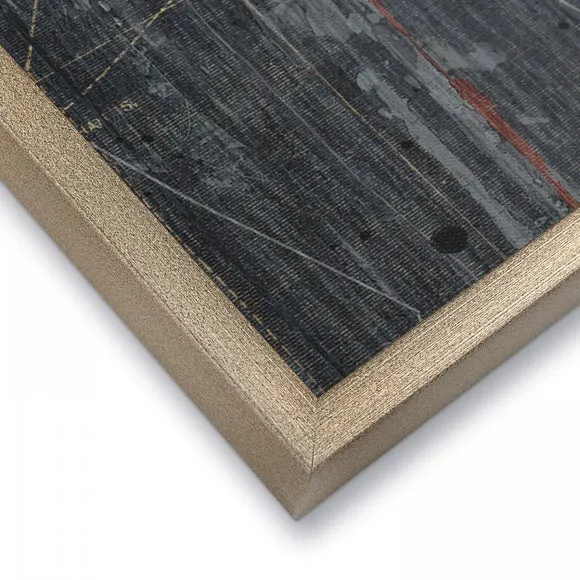 World Map Framed Canvas - Gold Foil Detail