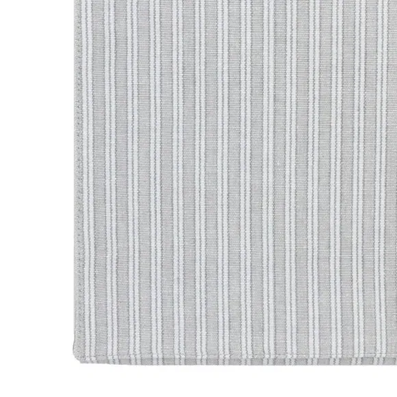 Woven Striped Table Runner - Grey, Cotton