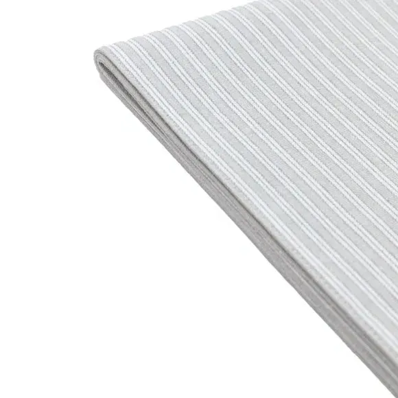 Woven Striped Table Runner - Grey, Cotton