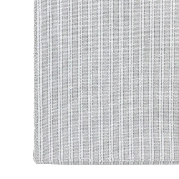Woven Striped Table Runner - Grey, Cotton