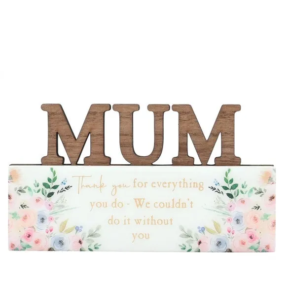 3D Word Plaque with Lettering - White, Wood image