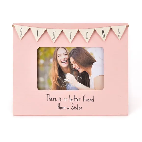 Bunting Photo Frame 6x4 - Pink, Wood image