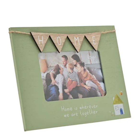 Bunting Photo Frame - Green, Wood