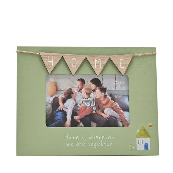Bunting Photo Frame - Green, Wood image