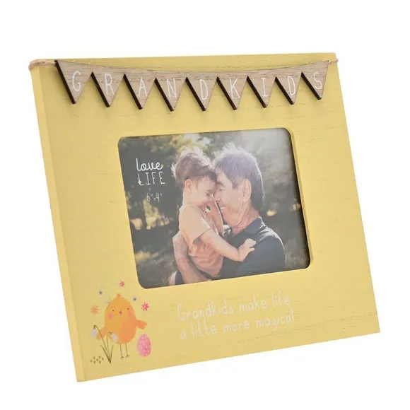 Bunting Photo Frame - Yellow, Wood